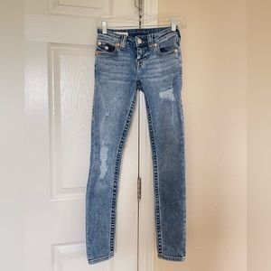 True religion mid rise super skinny jeans
